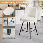 Tabouret de bar contemporain Karl Home pivotant, en cuir PU et de qualité durable