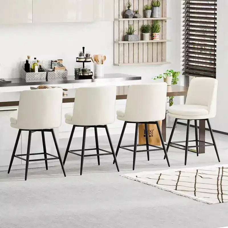 Tabouret de bar contemporain Karl Home pivotant, en cuir PU et de qualité durable