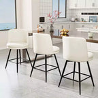 Tabouret de bar contemporain Karl Home pivotant, en cuir PU et de qualité durable
