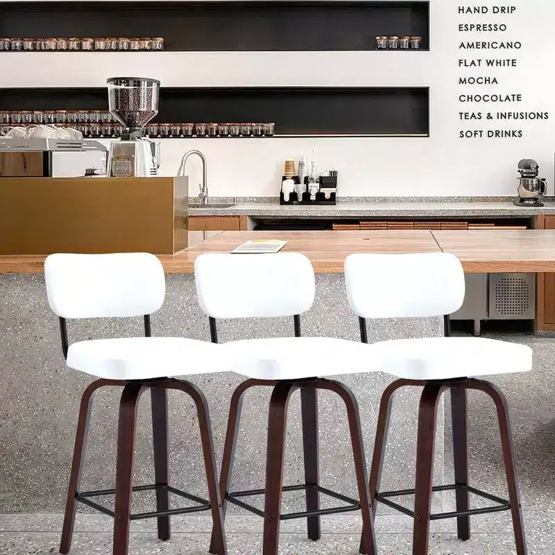 Tabourets de bar à hauteur de comptoir pivotants à 360°, ensemble de 2