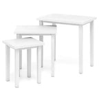 Lot de 3 tables d'appoint gigognes rectangulaires Costway style ferme pour salon
