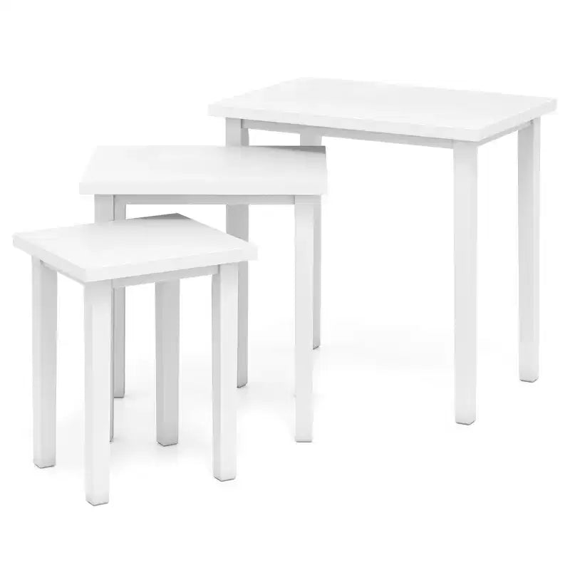 Lot de 3 tables d'appoint gigognes rectangulaires Costway style ferme pour salon