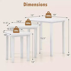 Lot de 3 tables d'appoint gigognes rectangulaires Costway style ferme pour salon