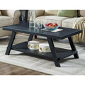 Fun little toys brand Athens Contemporary Replicated Wood Shelf Coffee Table in Black Finish