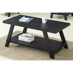 Petite marque de jouets amusants Table basse de style bois répliqué contemporain d'Athènes, finition noire