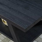 Petite marque de jouets amusants Table basse de style bois répliqué contemporain d'Athènes, finition noire