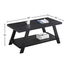 Petite marque de jouets amusants Table basse de style bois répliqué contemporain d'Athènes, finition noire