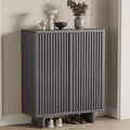 5-Tier Shoe Cabinet with Fluted Door, Entryway Shoe Storage Organizer with 4 Adjustable Shelves, Narrow Freestanding