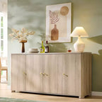 Meuble TV moderne de 66 po, centre de divertissement avec rangement, console média avec 4 portes et 6 étagères réglables, meuble TV pour salon, chambre à coucher