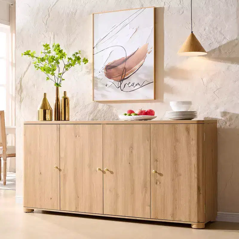 Meuble TV moderne de 66 po, centre de divertissement avec rangement, console média avec 4 portes et 6 étagères réglables, meuble TV pour salon, chambre à coucher