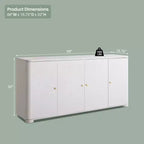 Meuble TV moderne de 66 po, centre de divertissement avec rangement, console média avec 4 portes et 6 étagères réglables, meuble TV pour salon, chambre à coucher