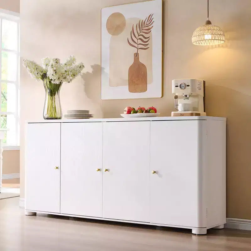 Meuble TV moderne de 66 po, centre de divertissement avec rangement, console média avec 4 portes et 6 étagères réglables, meuble TV pour salon, chambre à coucher