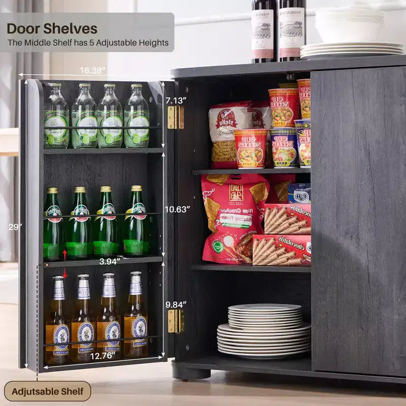 Meuble TV moderne de 66 po, centre de divertissement avec rangement, console média avec 4 portes et 6 étagères réglables, meuble TV pour salon, chambre à coucher