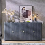 Meuble TV moderne de 66 po, centre de divertissement avec rangement, console média avec 4 portes et 6 étagères réglables, meuble TV pour salon, chambre à coucher
