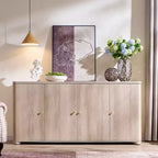 Meuble TV moderne de 66 po, centre de divertissement avec rangement, console média avec 4 portes et 6 étagères réglables, meuble TV pour salon, chambre à coucher