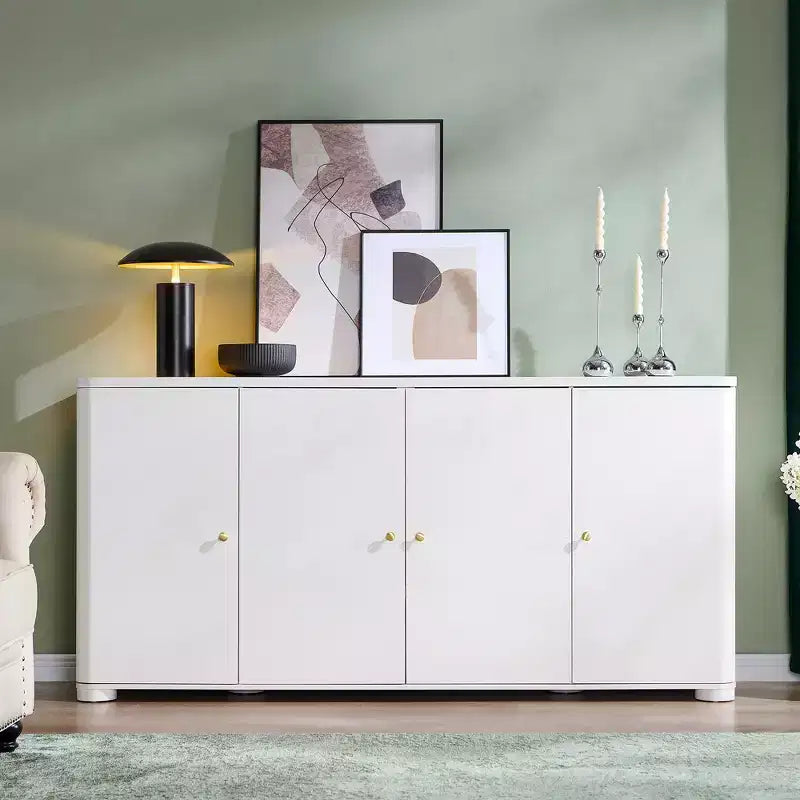 Meuble TV moderne de 66 po, centre de divertissement avec rangement, console média avec 4 portes et 6 étagères réglables, meuble TV pour salon, chambre à coucher