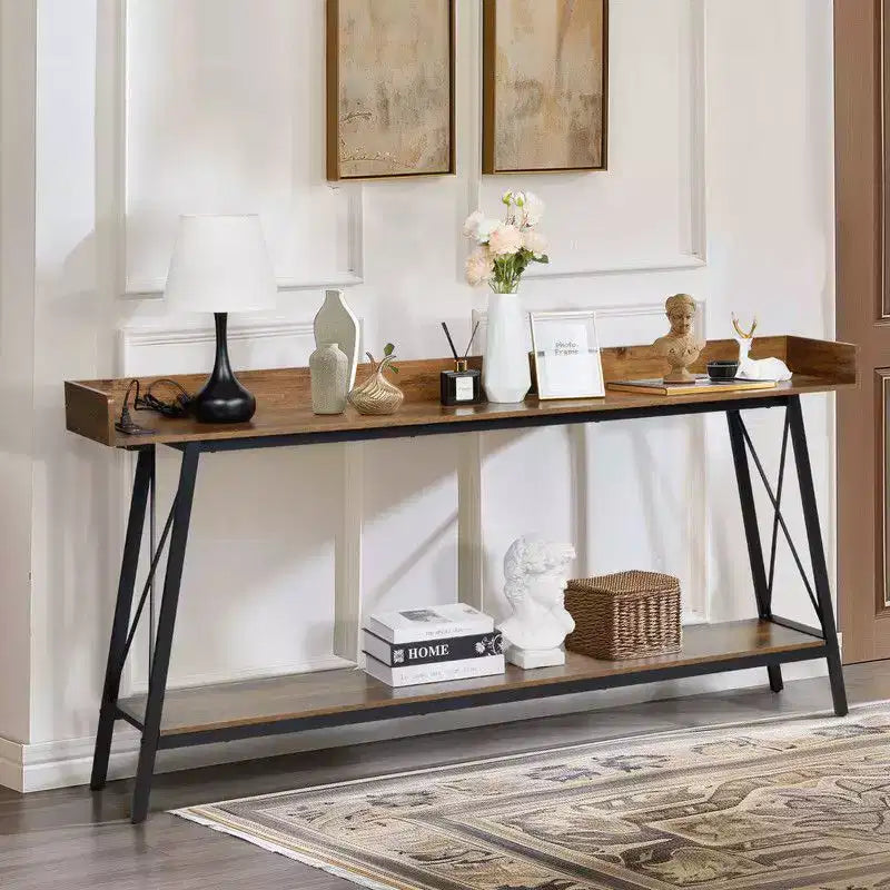Console extra longue avec 2 prises de courant et ports USB