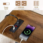 Console extra longue avec 2 prises de courant et ports USB
