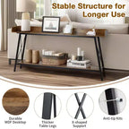 Console extra longue avec 2 prises de courant et ports USB