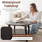 Table basse ronde moderne BestMassage avec rangement à 2 niveaux, table d'appoint en bois pour salon, petite table d'appoint de canapé peu encombrante