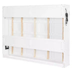 Lit escamotable grand lit FAMYYT avec pliage latéral, éclairage LED sous le lit, prise USB intégrée, montage facile, blanc