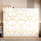 Lit escamotable grand lit FAMYYT avec pliage latéral, éclairage LED sous le lit, prise USB intégrée, montage facile, blanc