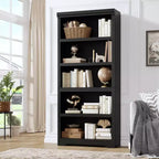 Étagère réglable à 5/6 niveaux, bibliothèque haute de style rustique, meuble de rangement autonome avec kit anti-basculement pour bureau à domicile, salon, bureau