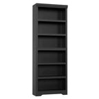 Étagère réglable à 5/6 niveaux, bibliothèque haute de style rustique, meuble de rangement autonome avec kit anti-basculement pour bureau à domicile, salon, bureau