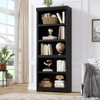Étagère réglable à 5/6 niveaux, bibliothèque haute de style rustique, meuble de rangement autonome avec kit anti-basculement pour bureau à domicile, salon, bureau