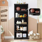 Étagère réglable à 5/6 niveaux, bibliothèque haute de style rustique, meuble de rangement autonome avec kit anti-basculement pour bureau à domicile, salon, bureau