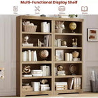 Étagère réglable à 5/6 niveaux, bibliothèque haute de style rustique, meuble de rangement autonome avec kit anti-basculement pour bureau à domicile, salon, bureau