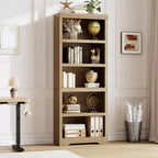Étagère réglable à 5/6 niveaux, bibliothèque haute de style rustique, meuble de rangement autonome avec kit anti-basculement pour bureau à domicile, salon, bureau