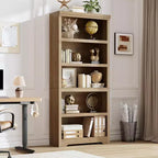 Étagère réglable à 5/6 niveaux, bibliothèque haute de style rustique, meuble de rangement autonome avec kit anti-basculement pour bureau à domicile, salon, bureau