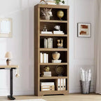 Étagère réglable à 5/6 niveaux, bibliothèque haute de style rustique, meuble de rangement autonome avec kit anti-basculement pour bureau à domicile, salon, bureau