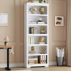 Étagère réglable à 5/6 niveaux, bibliothèque haute de style rustique, meuble de rangement autonome avec kit anti-basculement pour bureau à domicile, salon, bureau