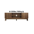 GDFStudio Meuble TV Rajesh Moderne en Bois 55 po avec Étagères Ouvertes et Trou pour Câbles