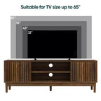 GDFStudio Meuble TV Rajesh Moderne en Bois 55 po avec Étagères Ouvertes et Trou pour Câbles