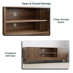 GDFStudio Meuble TV Rajesh Moderne en Bois 55 po avec Étagères Ouvertes et Trou pour Câbles