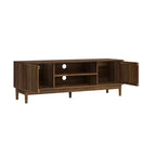 GDFStudio Meuble TV Rajesh Moderne en Bois 55 po avec Étagères Ouvertes et Trou pour Câbles