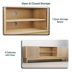 GDFStudio Meuble TV Rajesh Moderne en Bois 55 po avec Étagères Ouvertes et Trou pour Câbles