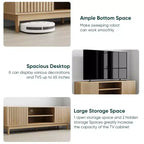 GDFStudio Meuble TV Rajesh Moderne en Bois 55 po avec Étagères Ouvertes et Trou pour Câbles