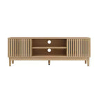GDFStudio Meuble TV Rajesh Moderne en Bois 55 po avec Étagères Ouvertes et Trou pour Câbles