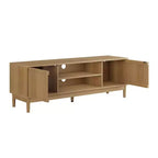 GDFStudio Meuble TV Rajesh Moderne en Bois 55 po avec Étagères Ouvertes et Trou pour Câbles