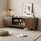 GDFStudio Meuble TV Rajesh Moderne en Bois 55 po avec Étagères Ouvertes et Trou pour Câbles