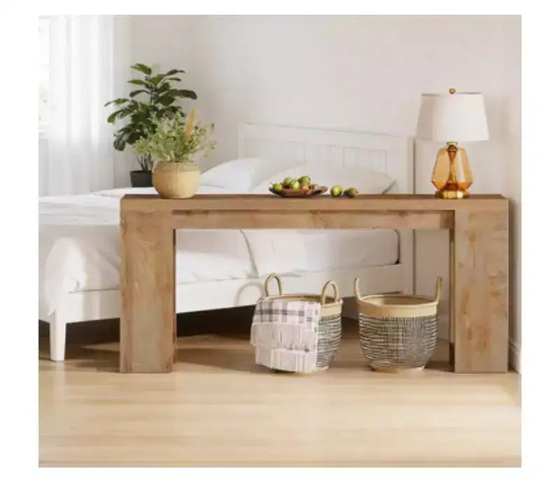 JVNOXK Farmhouse Wood End Table, Rustic Side Table with Storage, Accent Nightstand for Living Room Bedroom