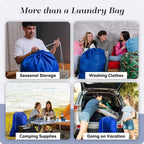 Narwey Nylon XL - Grande capacité avec cordon de serrage sécurisé, lavable en machine