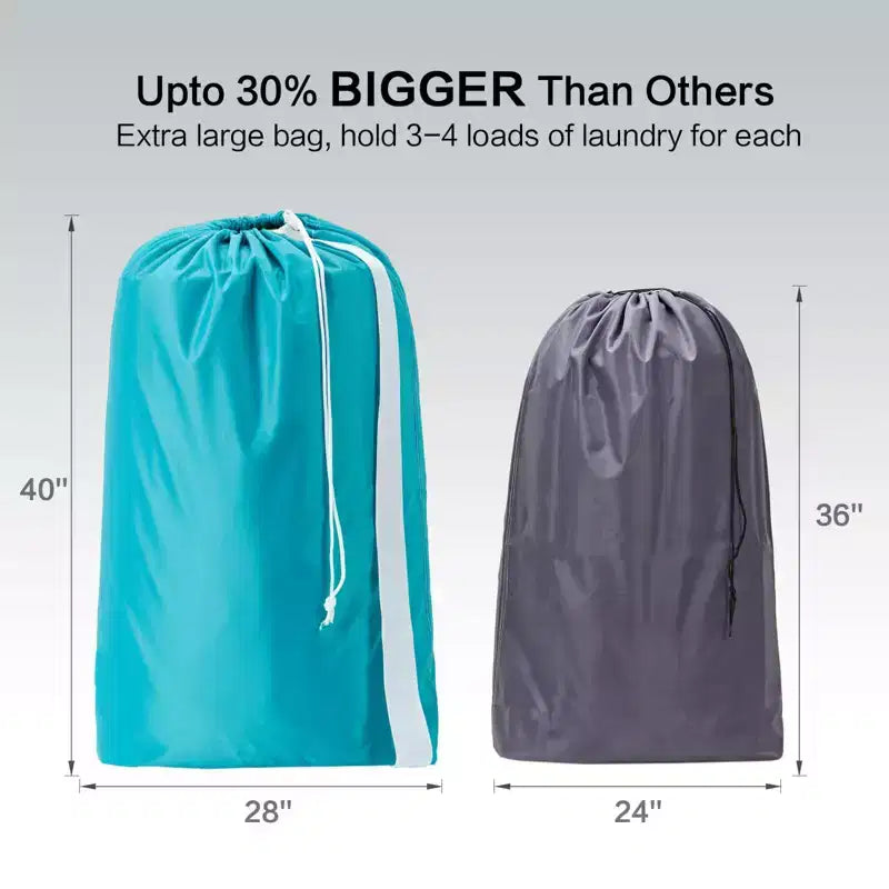 Sac à linge Narwey XL en nylon avec sangle, grand organisateur de vêtements sales