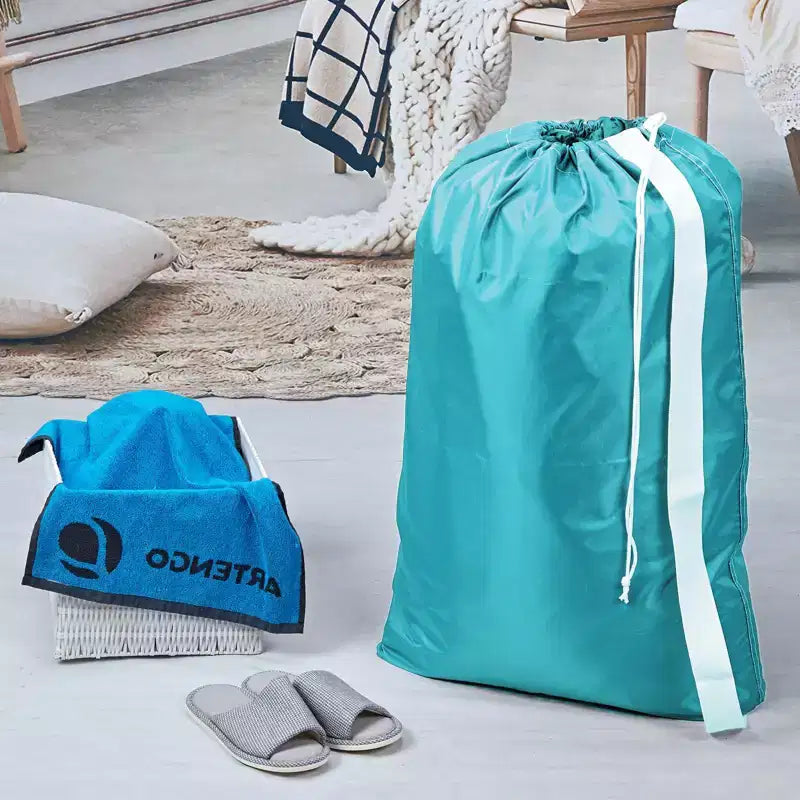 Sac à linge Narwey XL en nylon avec sangle, grand organisateur de vêtements sales