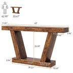 Console, table de canapé rustique avec étagère de rangement pour couloir derrière le canapé, salon, entrée
