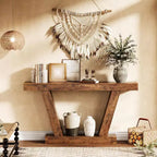 Console, table de canapé rustique avec étagère de rangement pour couloir derrière le canapé, salon, entrée
